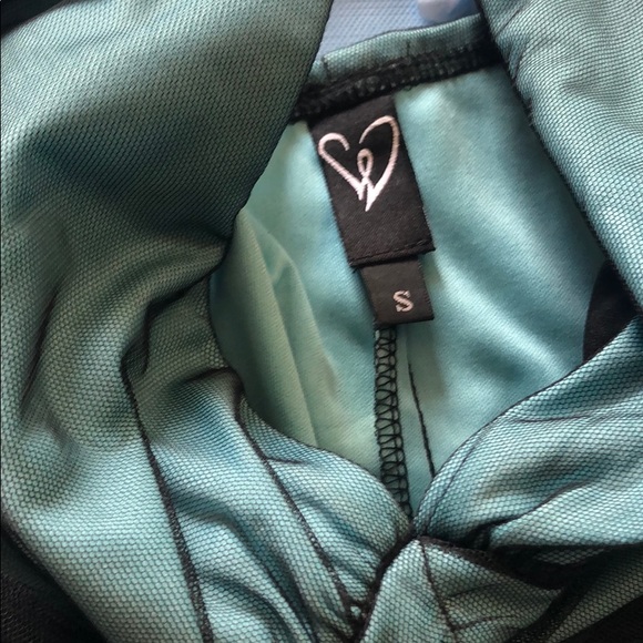 Light Aqua w/ black lace dress - Picture 7 of 9